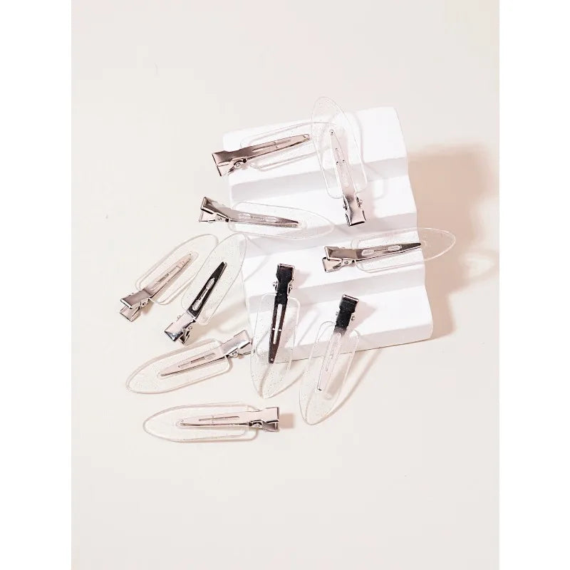 Elevate Your Style with 10Pcs Seamless Transparent Hair Clips - Perfect for Makeup and Wig Styling!