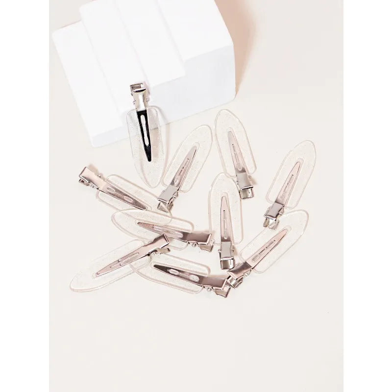 Elevate Your Style with 10Pcs Seamless Transparent Hair Clips - Perfect for Makeup and Wig Styling!